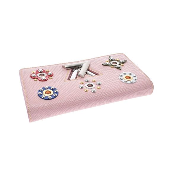 Louis Vuitton Epi Portefeuille Twist Chain Rose Ballerina Chain Wallet Shindo - Picture 9 of 11